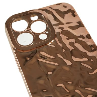 Til iPhone 15 Pro TPU-deksel Elektrobelagt Rynket - Gull