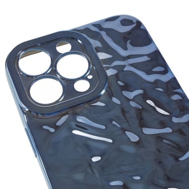 Til iPhone 15 Pro TPU-deksel Elektrobelagt Rynket - Blå