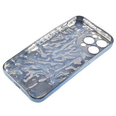 Til iPhone 15 Pro Max TPU-deksel Elektrobelagt Rynket - Blå