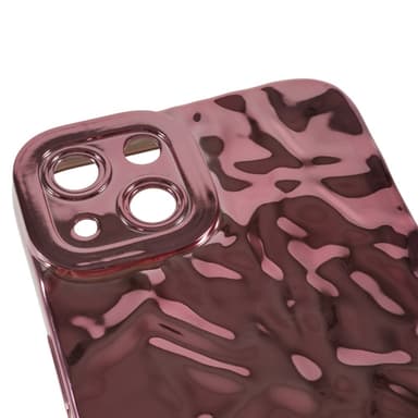 Til iPhone 15 TPU-deksel Elektrobelagt Rynket - Rosa