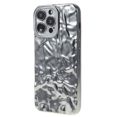 Til iPhone 15 Pro Max TPU-deksel Elektrobelagt Rynket - Sølv