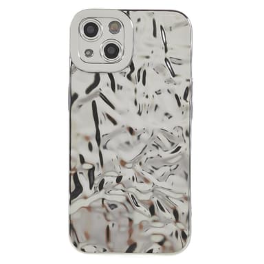 Til iPhone 15 TPU-deksel Elektrobelagt Rynket - Sølv
