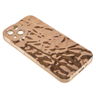 Til iPhone 15 TPU-deksel Elektrobelagt Rynket - Gull