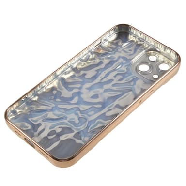 Til iPhone 15 TPU-deksel Elektrobelagt Rynket - Gull