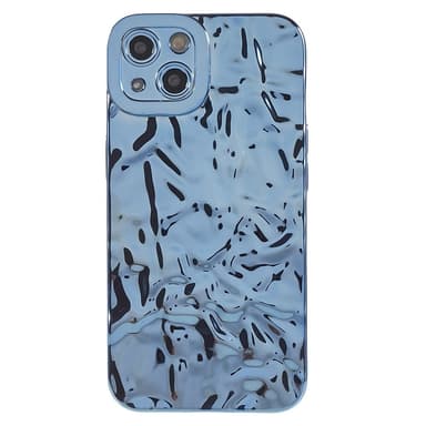 Til iPhone 15 TPU-deksel Elektrobelagt Rynket - Blå