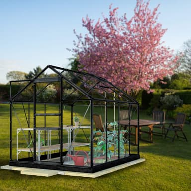Lykke Drivhus Glass 5m2, sort