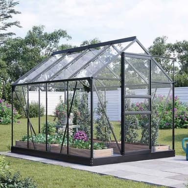 Lykke Drivhus Glass 5m2, sort