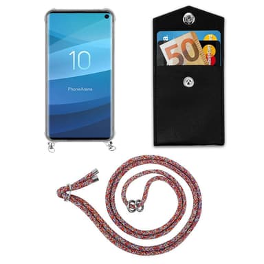 Samsung Galaxy S10 4G Deksel med Halskjede (rød)