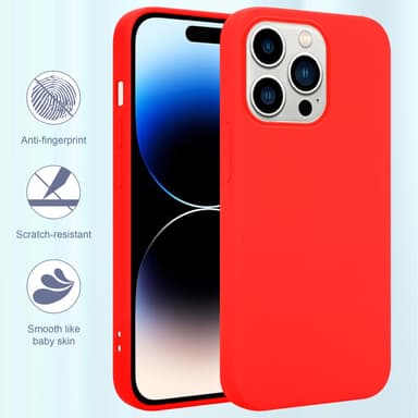 iPhone 14 PRO silikondeksel case (rød)