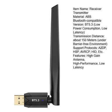 NÖRDIC langdistanse Bluetooth 5.3 USB-adapter 150m
