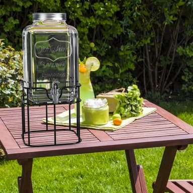 Drikkedispenser 4 L med kran og stativ Glassbeholder