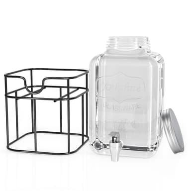 Drikkedispenser 4 L med kran og stativ Glassbeholder