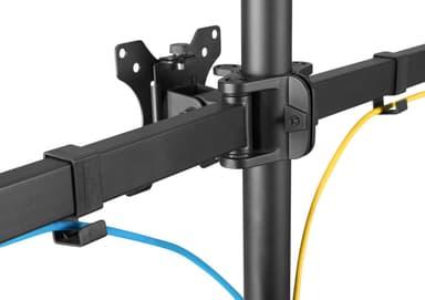 NÖRDIC Monitorarm Table Bracket for tripper skjermer 13-27 tommer i stål, vippbar, roterbar og roterbar, svart, skjermbrakett