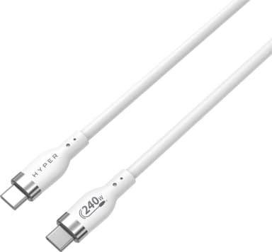 Hyper HyperJuice USB-C til USB-C ladekabel 2 m (hvit)
