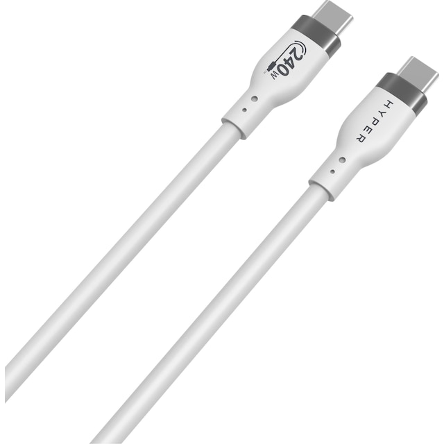 Hyper HyperJuice USB-C til USB-C ladekabel 2 m (hvit)