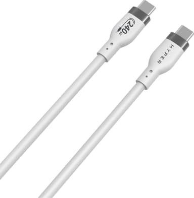 Hyper HyperJuice USB-C til USB-C ladekabel 2 m (hvit)