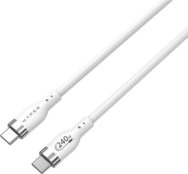 Hyper HyperJuice USB-C til USB-C ladekabel 1 m (hvit)
