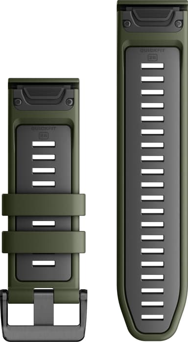 Garmin 26mm QuickFit klokkerem av silikon (grønn/grå)