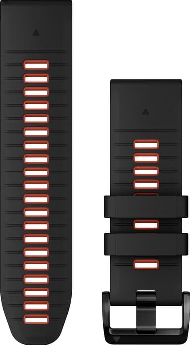 Garmin 26mm QuickFit klokkerem av silikon (sort/rød)