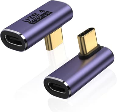 NÖRDIC USB4 vinklet adapter hann til hunn 40G 8K60Hz PD100W
