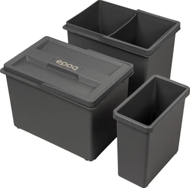 Epoq NPS Slim kildesorteringssett m. 2 beholdere (mørk grå)