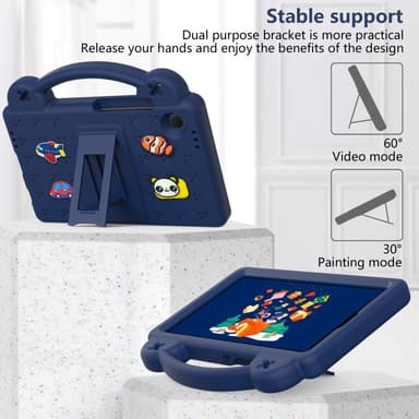 Til Samsung Galaxy Tab A9 EVA Foam Stativdeksel - Mørkeblå