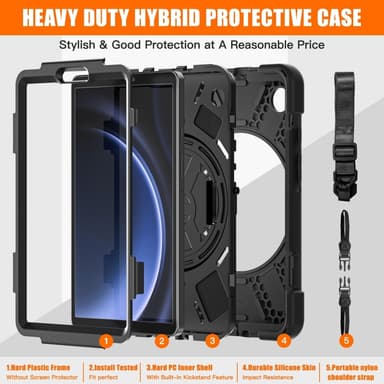 Samsung Galaxy Tab A9 Heavy Duty Armor Veske med Skulderrem