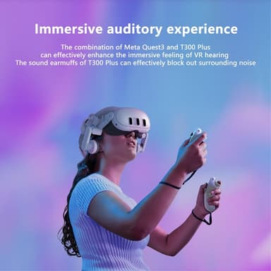 Meta Quest 3 FIIT VR T300 Plus Hodebånd Frontdeksel Øreklokker