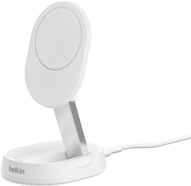 Belkin BoostCharge Pro Qi2 15W magnetisk konvertibel lader (hvit)