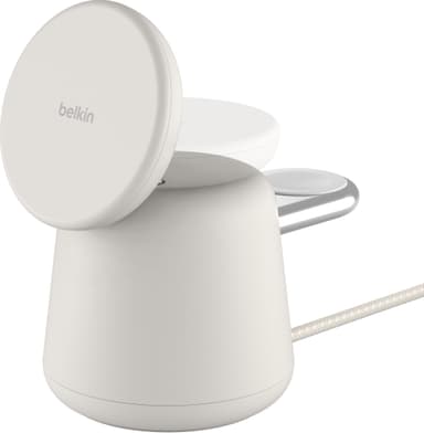 Belkin BoostCharge Pro 2-i-1 MagSafe 15W trådløs lader (sand)