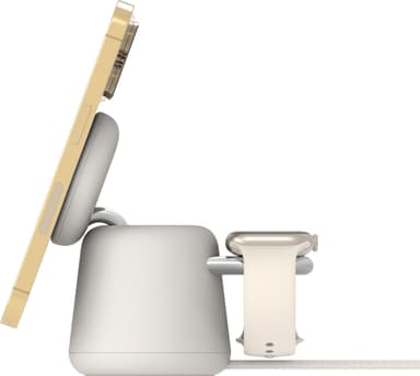 Belkin BoostCharge Pro 2-i-1 MagSafe 15W trådløs lader (sand)