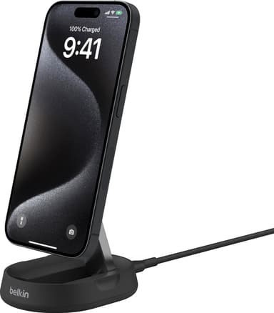 Belkin BoostCharge Pro Qi2 15W magnetisk konvertibel lader (sort)