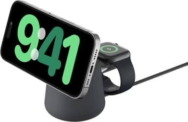 Belkin BoostCharge Pro 2-i-1 MagSafe 15W trådløs lader (sort)