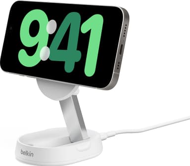 Belkin BoostCharge Pro Qi2 15W magnetisk konvertibel lader (hvit)