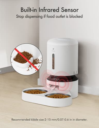 Petlibro Granary WiFi dobbelt matbrett automatisk kattemater 5L (hvit)