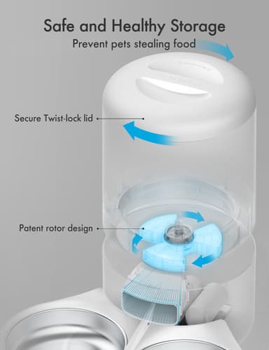 Petlibro Granary WiFi dobbelt matbrett automatisk kattemater 5L (hvit)