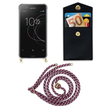 Sony Xperia XZ1 Deksel med Halskjede (rød)