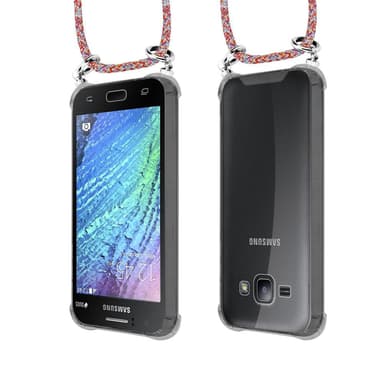 Samsung Galaxy J1 2015 Deksel med Halskjede (rød)