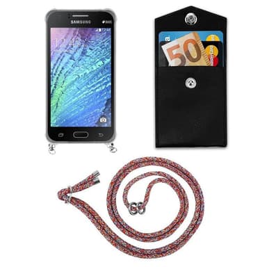 Samsung Galaxy J1 2015 Deksel med Halskjede (rød)