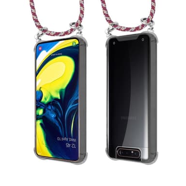 Samsung Galaxy A80 / A90 4G Deksel med Halskjede (rød)