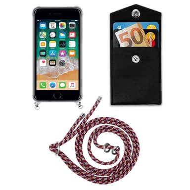iPhone 7 / 7S / 8 / SE 2020 Deksel med Halskjede (rød)