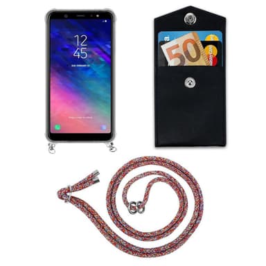 Samsung Galaxy A6 2018 Deksel med Halskjede (rød)