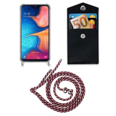 Samsung Galaxy A10e / A20e Deksel med Halskjede (rød)