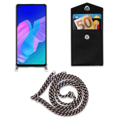 Huawei P40 LITE E Deksel med Halskjede (blå)
