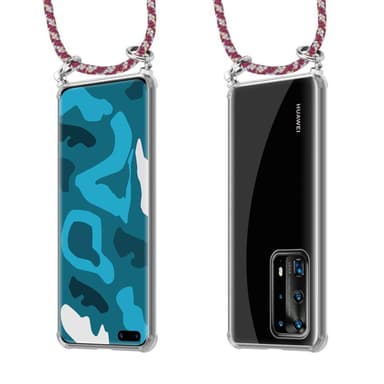 Huawei P40 PRO / P40 PRO+ Deksel med Halskjede (rød)