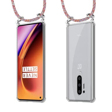 OnePlus 8 PRO Deksel med Halskjede (rød)