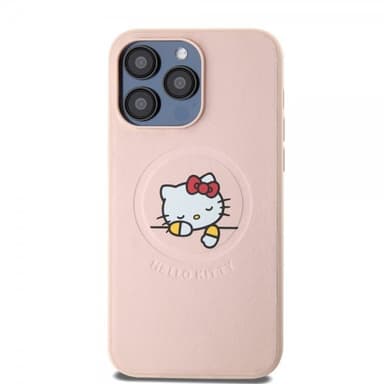 Hello Kitty iPhone 15 Pro Max Deksel Debossed Logo MagSafe Rosa
