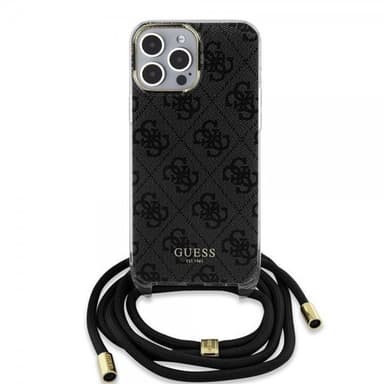 Guess iPhone 15 Pro Deksel Crossbody Cord Svart