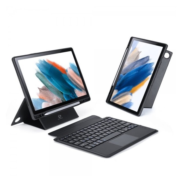 DUX DUCIS Samsung Galaxy Tab A8 10.5 X200 X205 Etui Avtakbart tastatur Svart