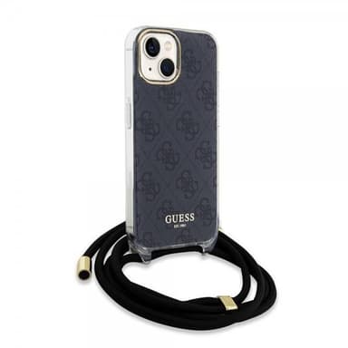 Guess iPhone 15 Deksel Crossbody Cord Svart